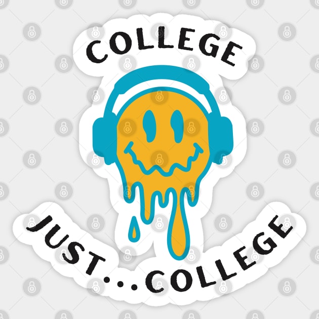 College...Just College - Blue/Yellow Sticker by merevisionary